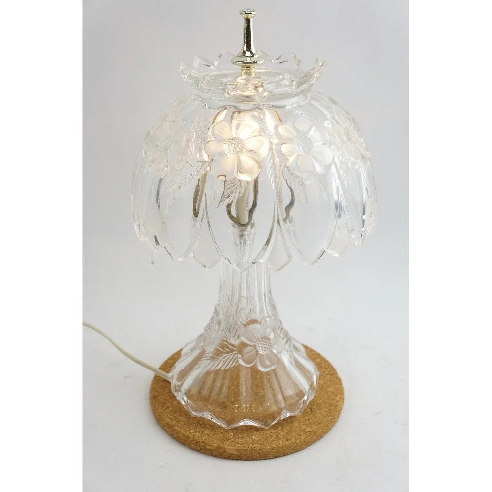Vintage Anne Hutte Bleikristall Lead Crystal Boudoir Fairy Lamp Working Works